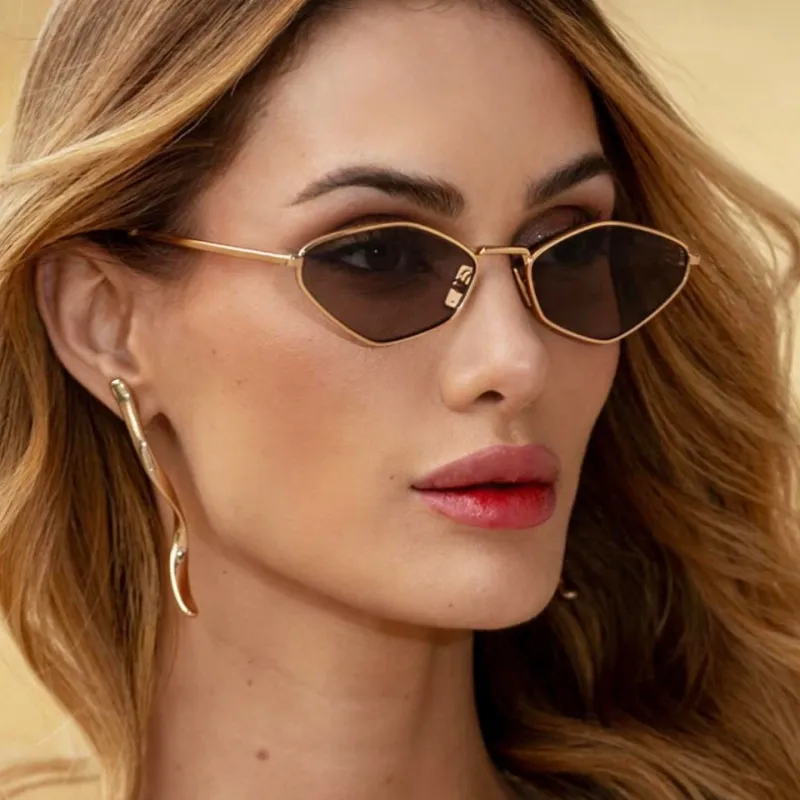 VERENA REINE PC Metal Irregular Shape Sunglasses Unisex-2