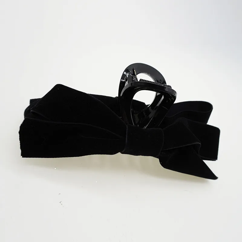 VERENA REINE Velour Hair Clips Women's Black-6