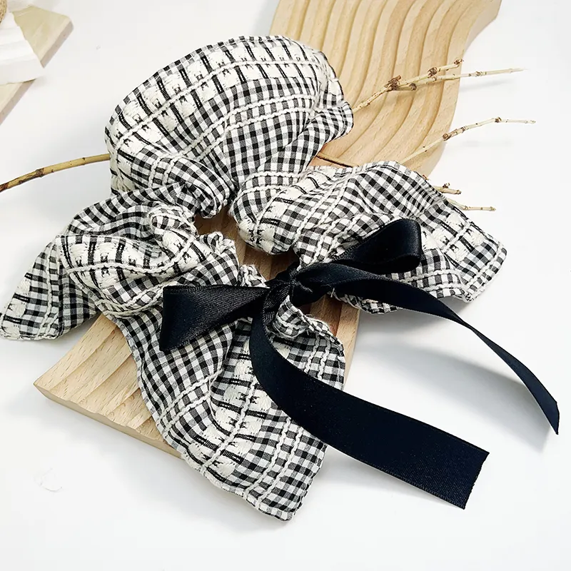 VERENA REINE Fabric Hair Tie Women's Black White-6