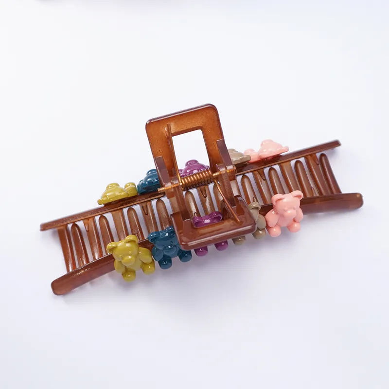 VERENA REINE Resin Hair Clips Women's Maillard Style Brown-2