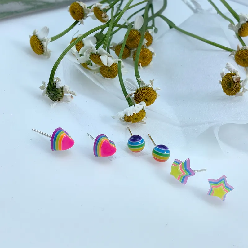 VERENA REINE Acrylic S925 Sterling Silver Stud Earrings Women's-6