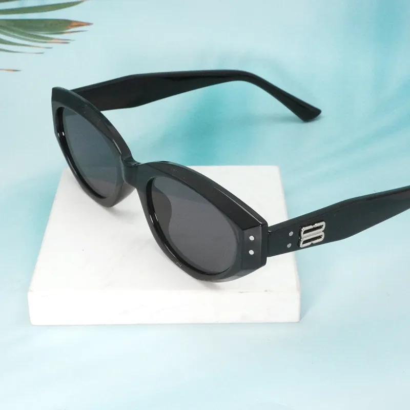 VERENA REINE Plate Frame Oval Sunglasses Unisex-1
