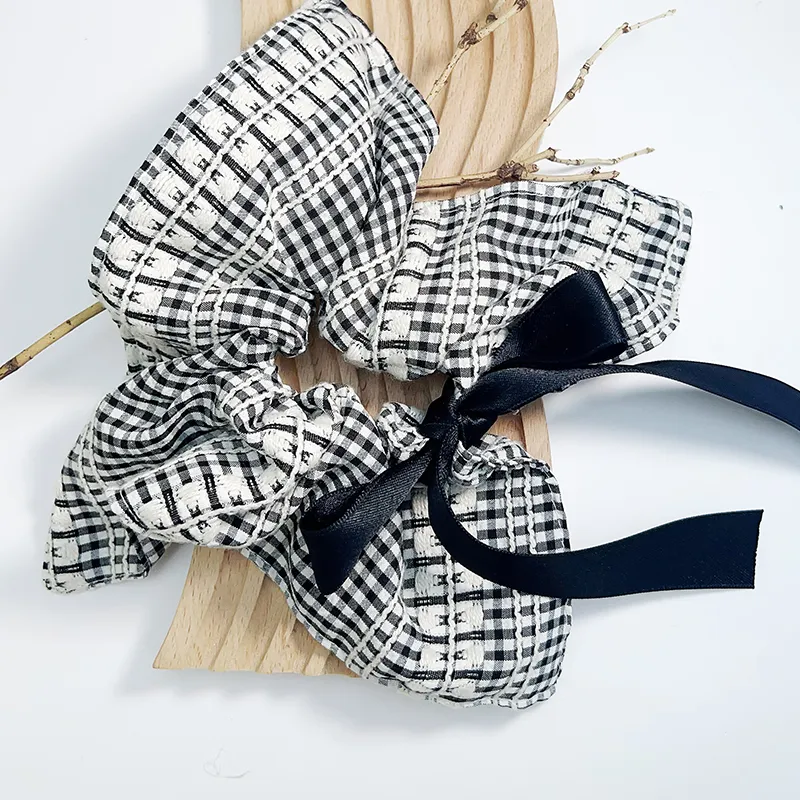 VERENA REINE Fabric Hair Tie Women's Black White-5