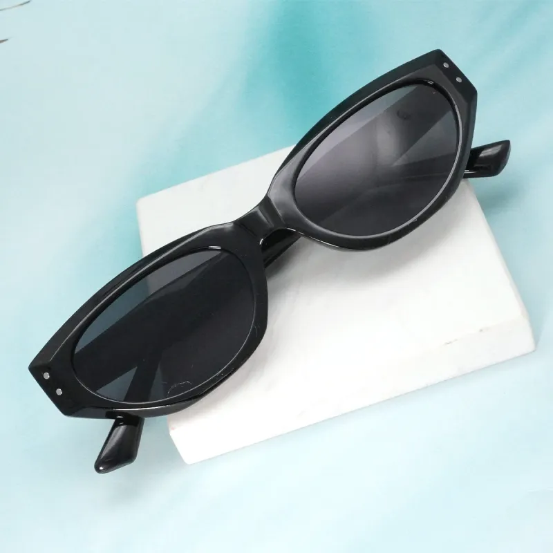 VERENA REINE Plate Frame Oval Sunglasses Unisex-6