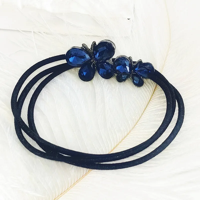 VERENA REINE Fabric Hair Tie Women's Elegant Black-5