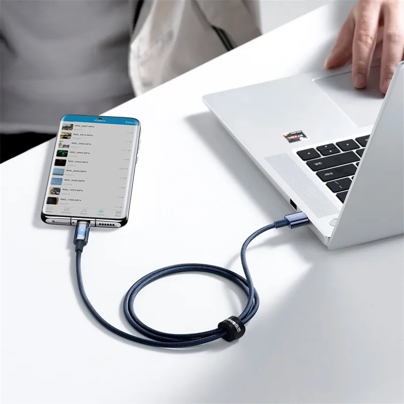 Baseus Type C To Type C USB A Explorer Collection Smart Power Bank Fast Charging Cable 100W 1/2 Meter Length-5