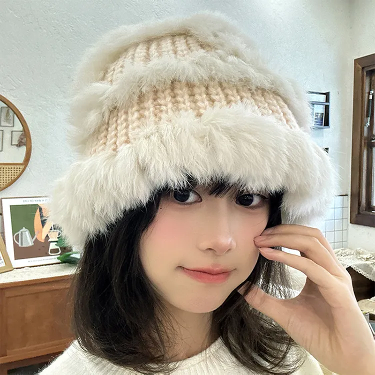 Yalu Preferred Rabbit Fur Beanies Women's-1