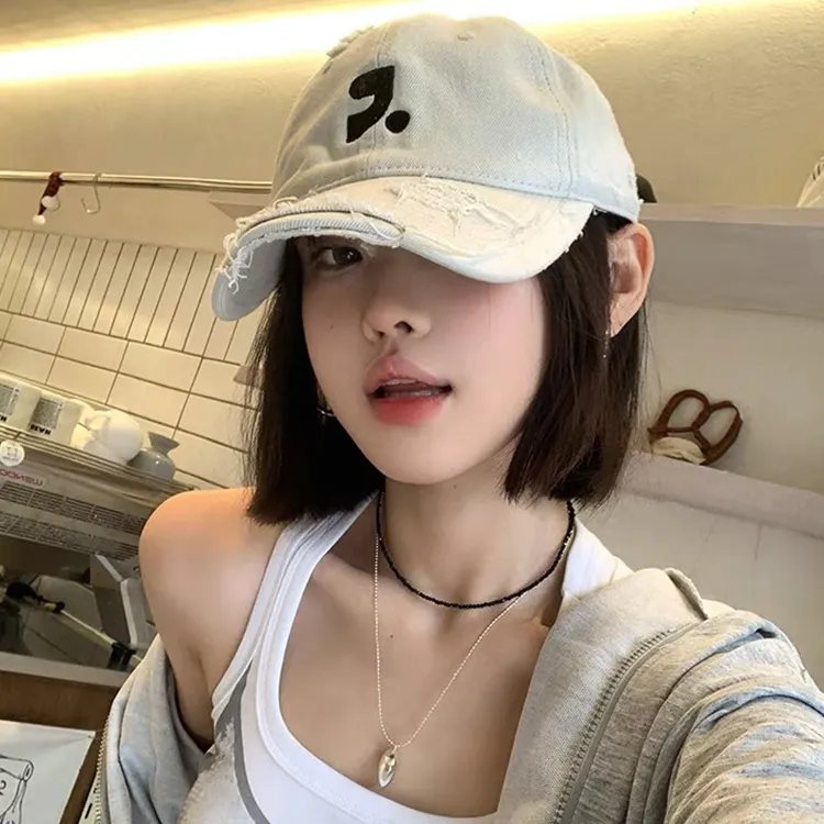 Spring Summer American Streetwear Cotton Polyester Blend Versatile Face Framing Beanie Fashion Baseball Cap Unisex-6