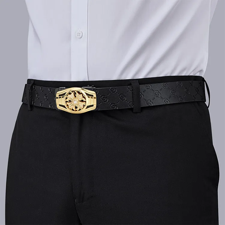 Yalu Preferred Cow Split Leather Belts Men's Width 3.5CM-7