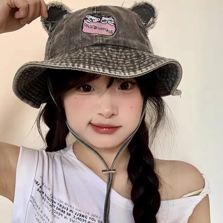 Yalu Preferred Denim Bucket Hats Unisex-2