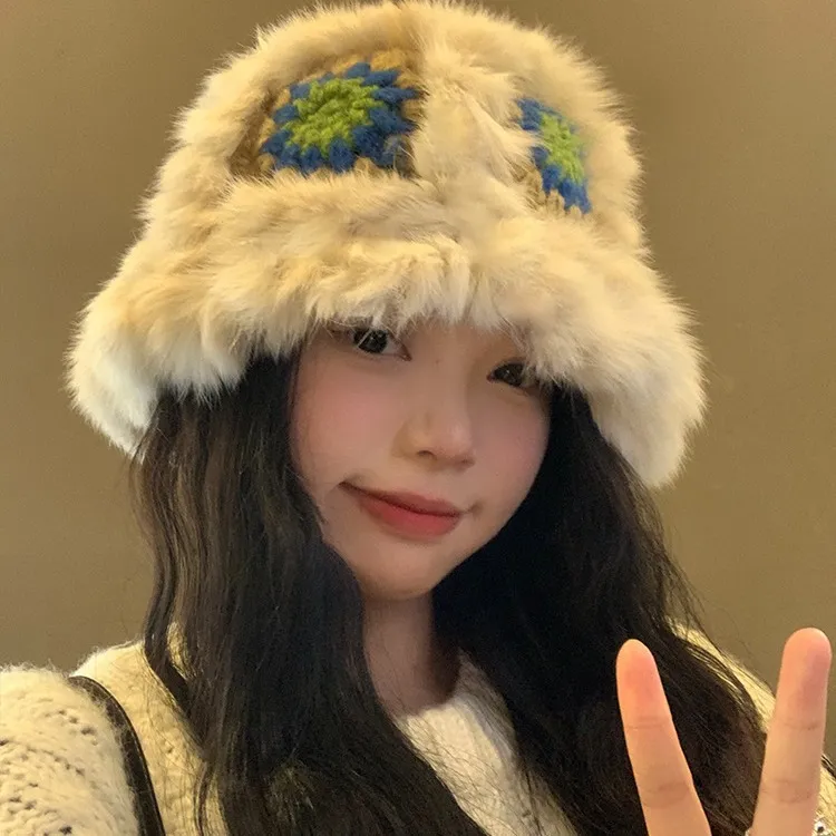 Yalu Preferred Rabbit Fur Beanies Women's-2