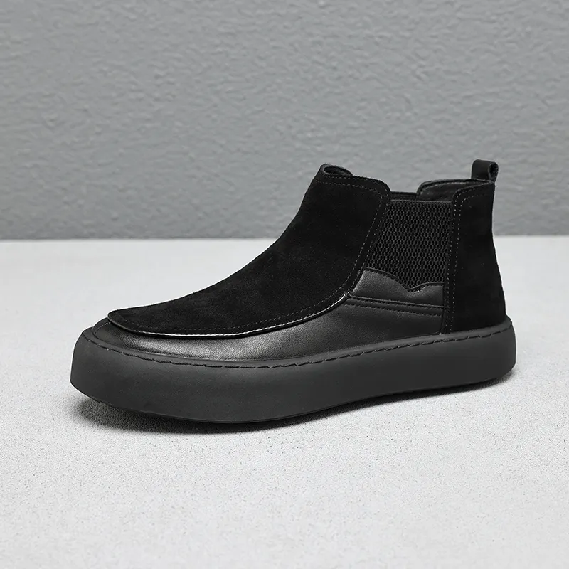 Mo Xu Short Chelsea Boots Men's Black-11