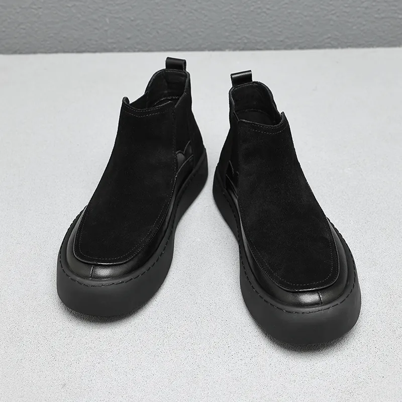Mo Xu Short Chelsea Boots Men's Black-10