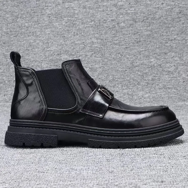 Mo Xu Short Chelsea Boots Men's Black-3