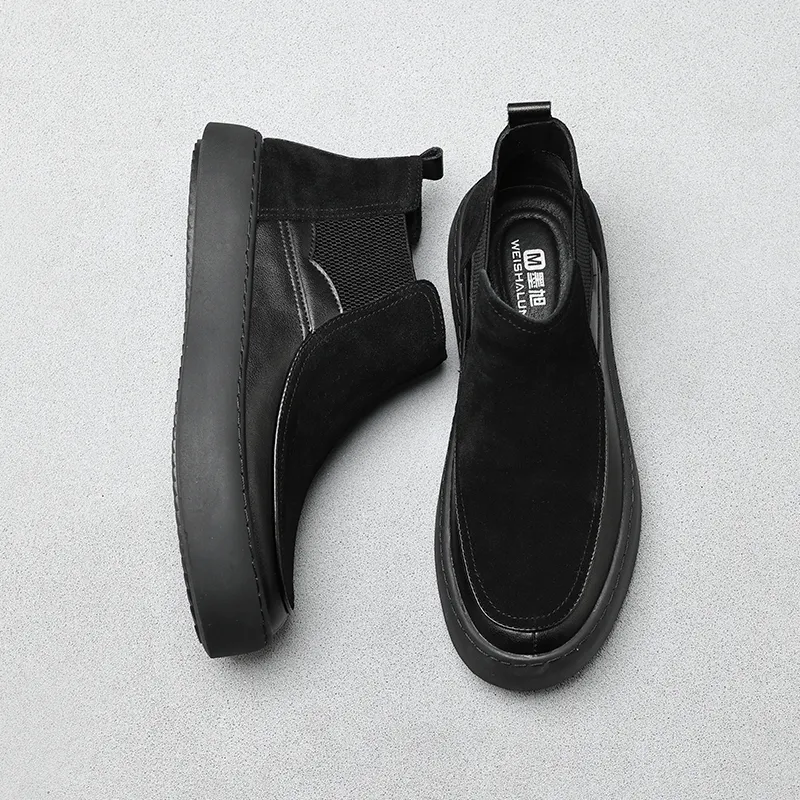 Mo Xu Short Chelsea Boots Men's Black-7