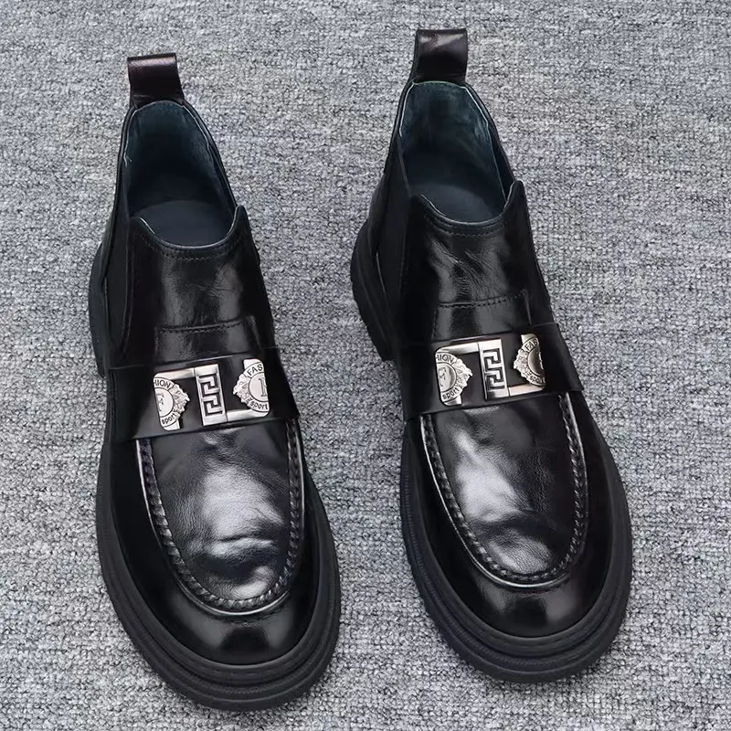 Mo Xu Short Chelsea Boots Men's Black-4