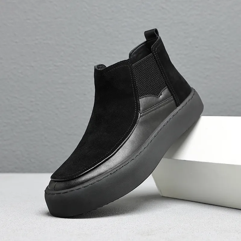 Mo Xu Short Chelsea Boots Men's Black-5