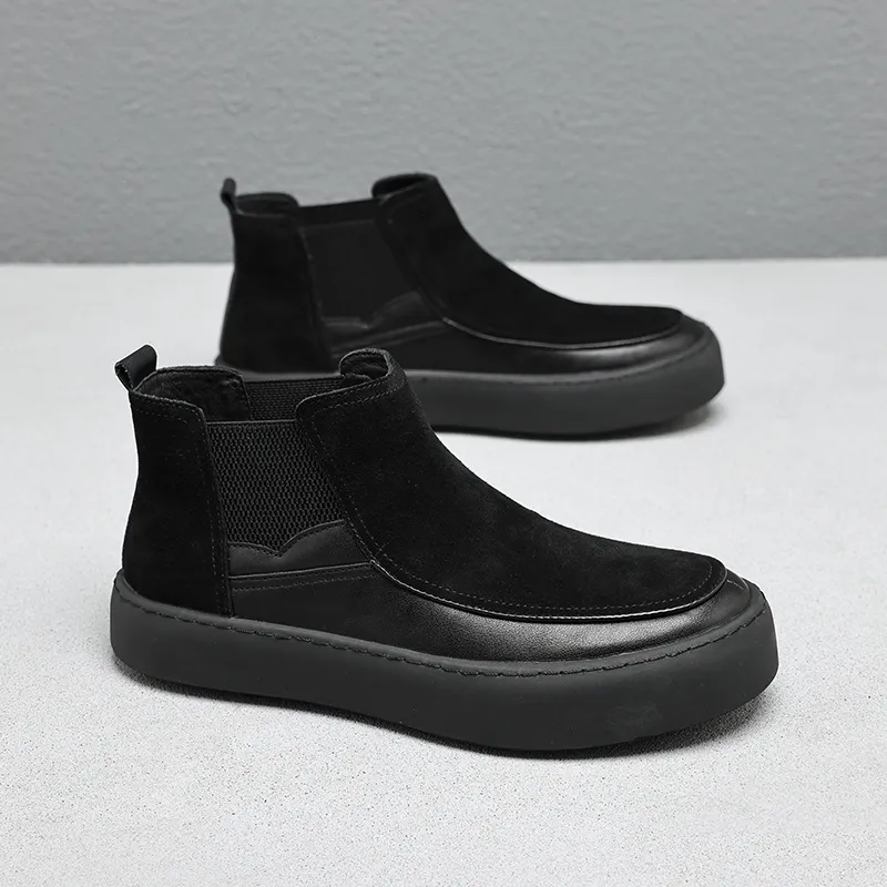 Mo Xu Short Chelsea Boots Men's Black-9