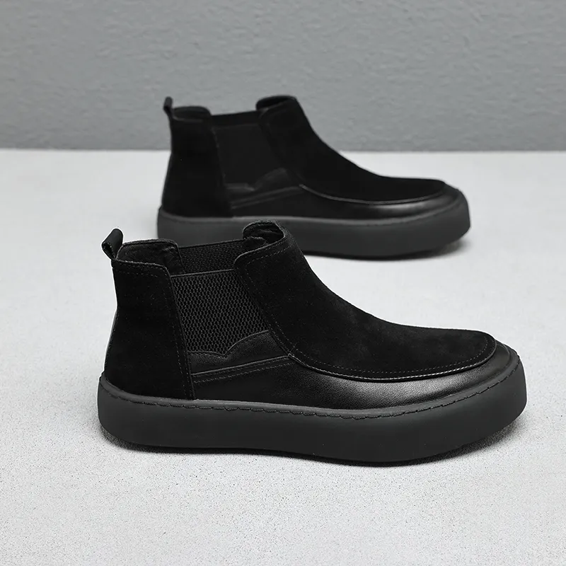 Mo Xu Short Chelsea Boots Men's Black-6
