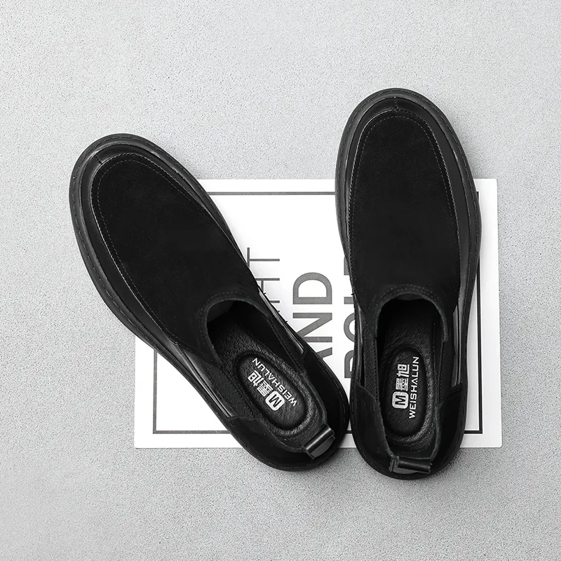 Mo Xu Short Chelsea Boots Men's Black-12