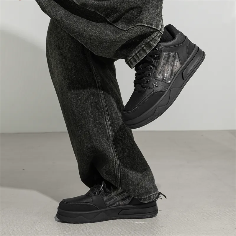 Mo Xu Small Sailboat Slip Resistant Low Top Skateboard Shoes Unisex Black-7