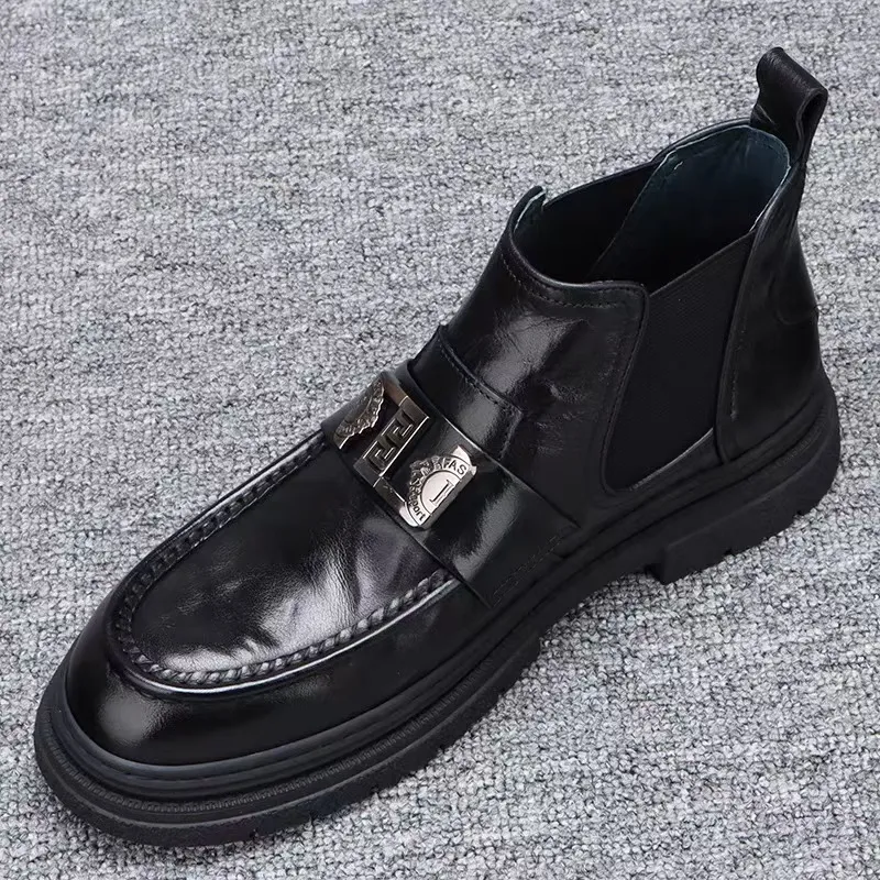 Mo Xu Short Chelsea Boots Men's Black-1