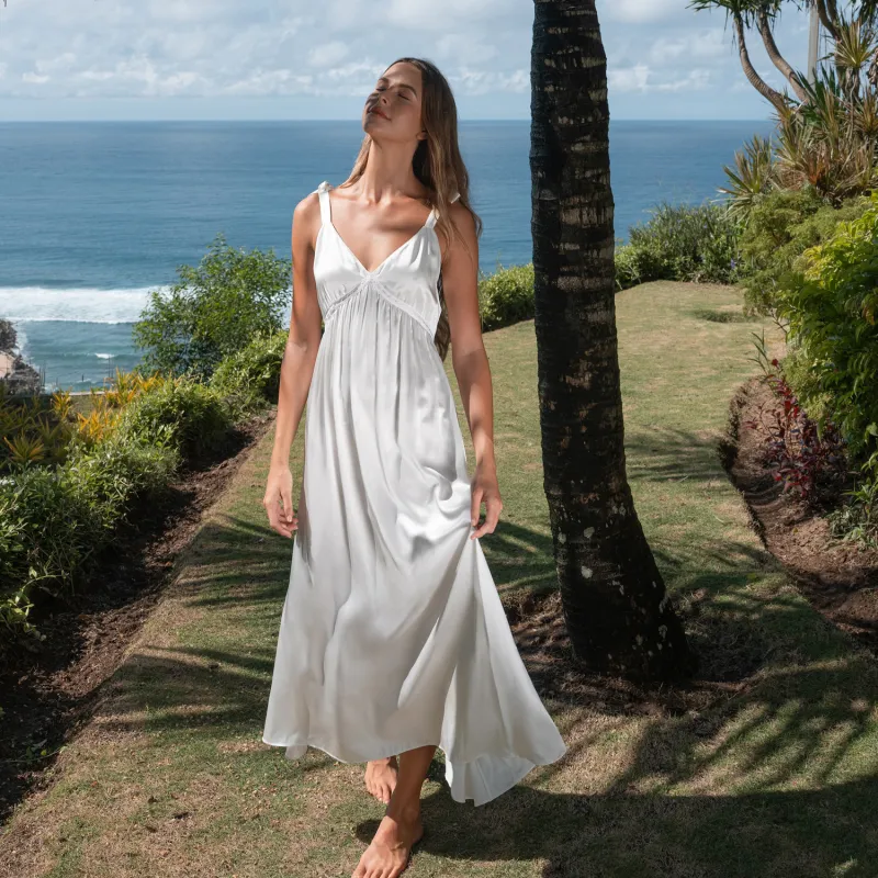SILKY MIRACLE Nightgown Women's Pearl White-2