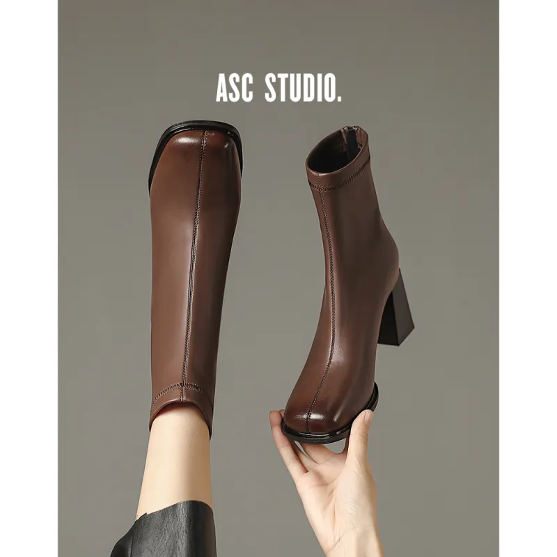 ACESC Ankle Boots Women's Black/Beige/Apricot/Brown-23