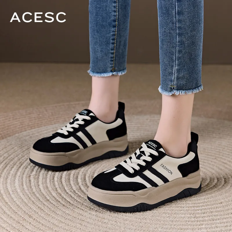 ACESC Shock Absorbers Low Top Skateboard Shoes Women's-5