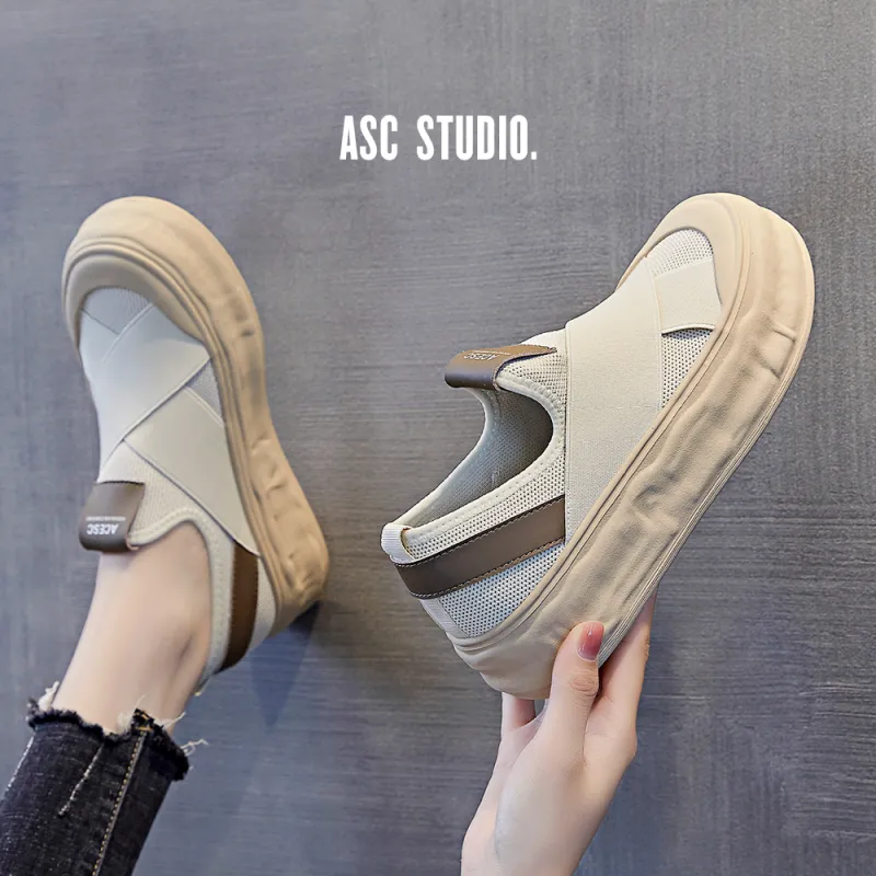 ACESC Low Top Skateboard Shoes Women's Beige-7