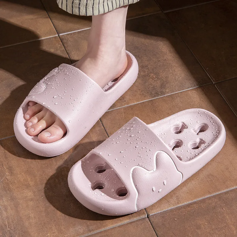 ECAC Men's Summer Home Indoor Bathing Slip Resistant Leak Proof Cut Out Toilet Hole Slippers For Men-6