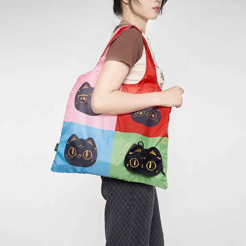 The British Museum Fabric Tote Bag, Shopping Bag, Shoulder Bag Unisex Red & Blue & Green-1