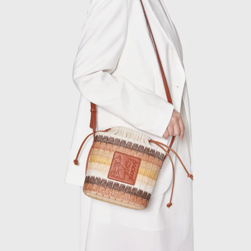 The British Museum PP Woven Crossbody Bag Regular Women's Tan-2
