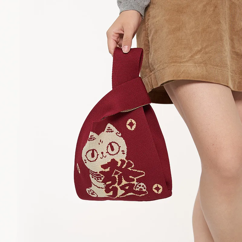 The British Museum High Elastic Line Handbag Regular Unisex Red-4