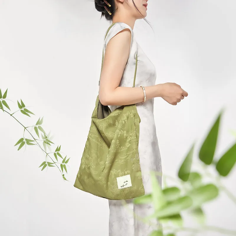 The British Museum Fabric Shoulder Bag Regular Women's Green-1