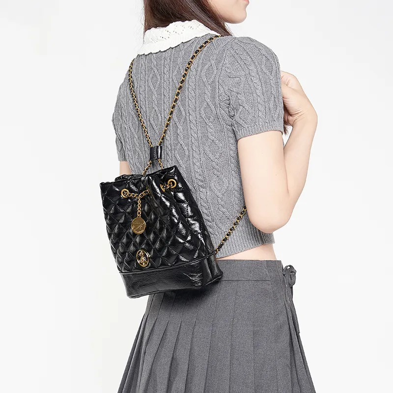 The British Museum Synthetic Leather Backpack Women's Black-1