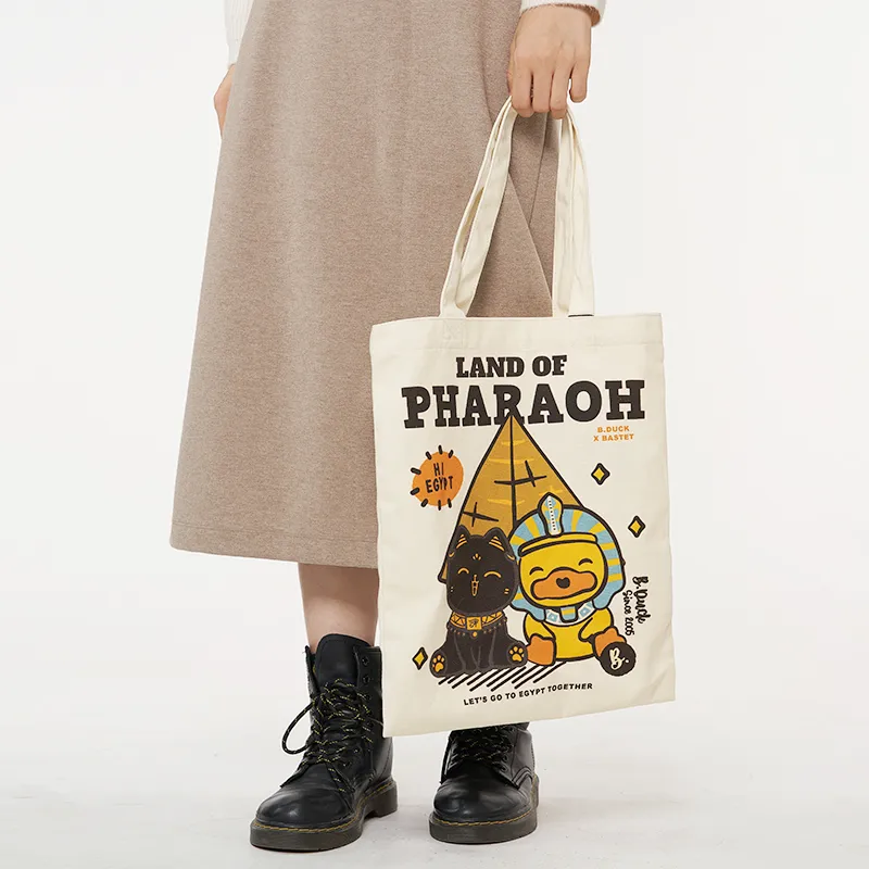 The British Museum Canvas Bag Shoulder Bags Regular Unisex White/Yellow-2