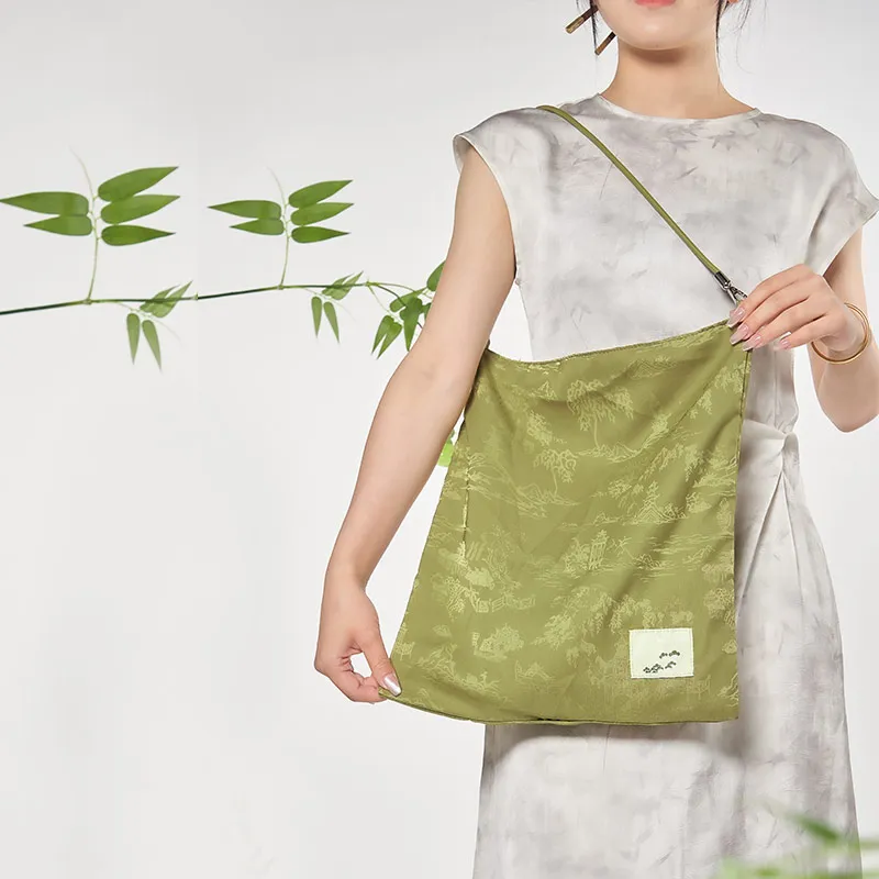 The British Museum Fabric Shoulder Bag Regular Women's Green-2