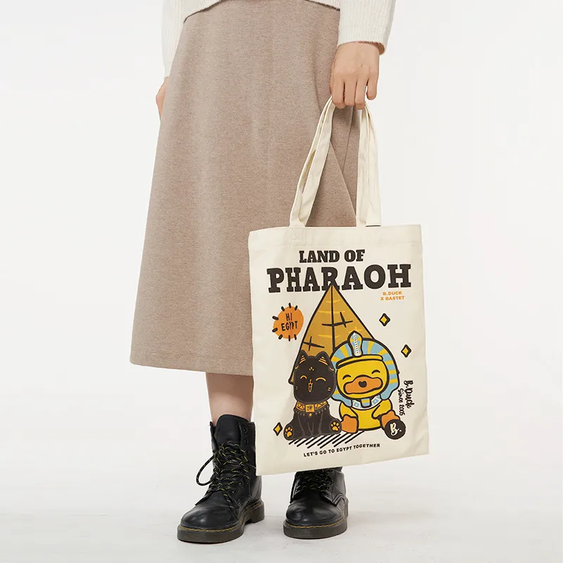 The British Museum Canvas Bag Shoulder Bags Regular Unisex White/Yellow-3