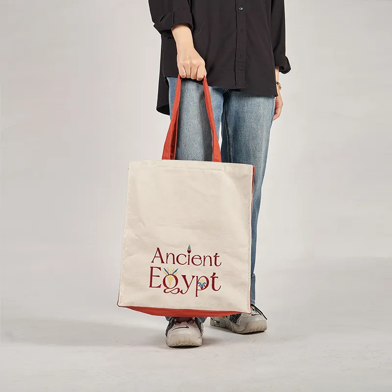 The British Museum Canvas Shoulder Bag Regular Unisex White/Red-3