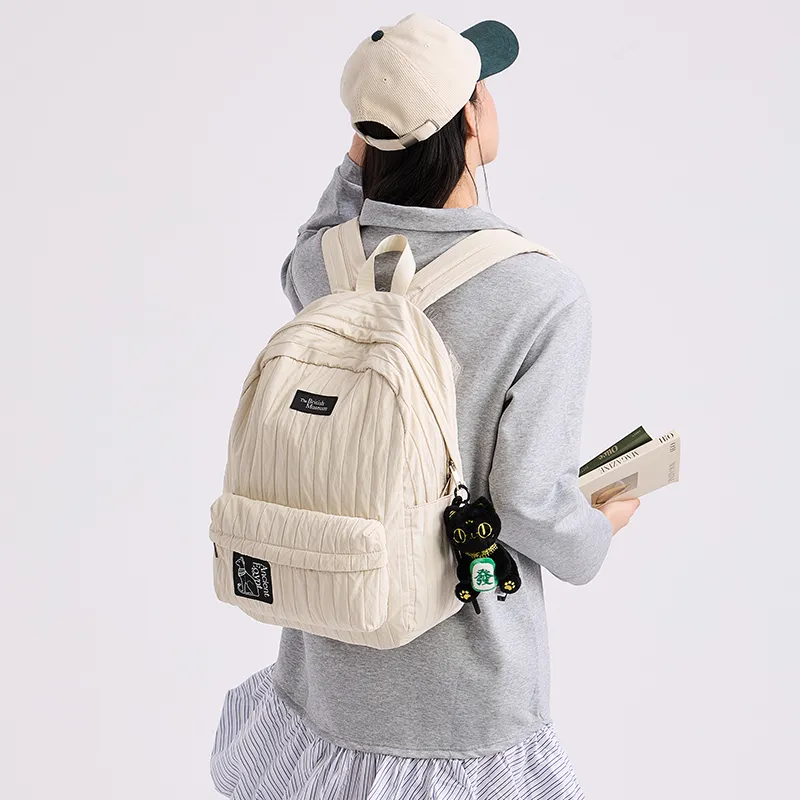 The British Museum Fabric Backpack Women's Beige-4