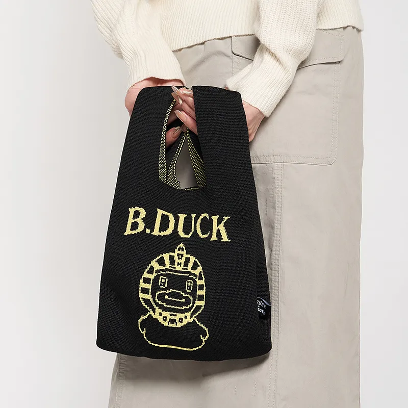 The British Museum Fabric Handbag Regular Unisex Black/Yellow-2