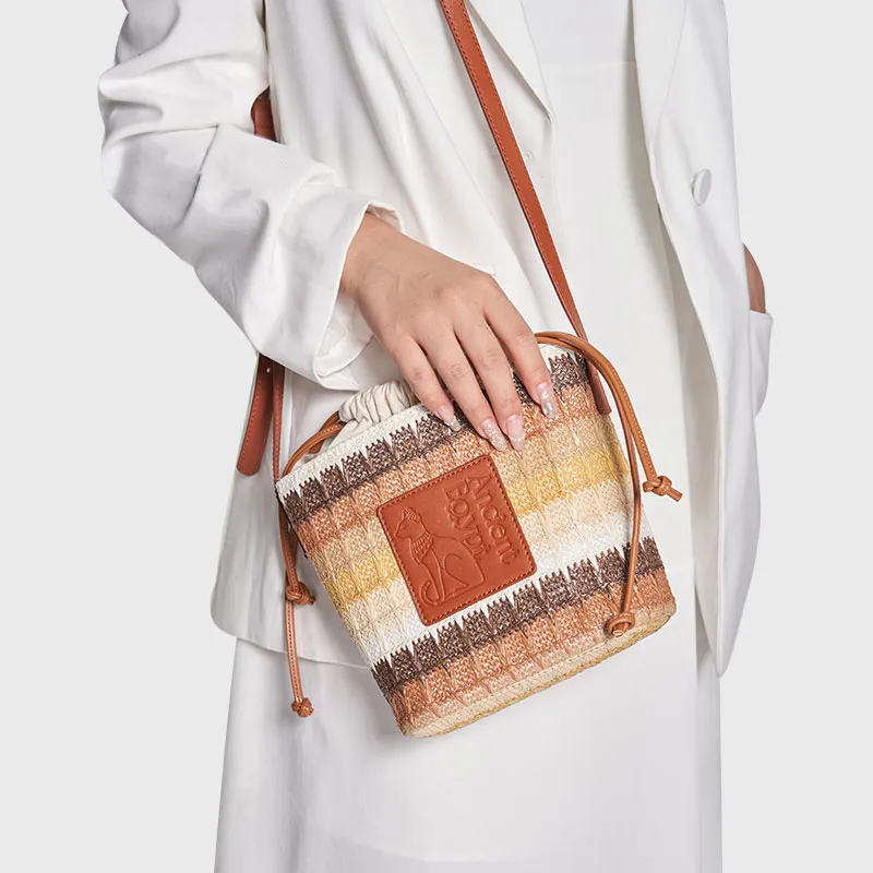 The British Museum PP Woven Crossbody Bag Regular Women's Tan-1