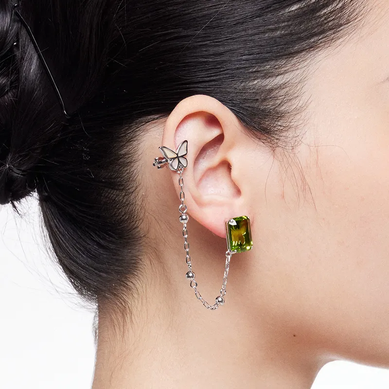 STUGAZI White Gold Plated Copper 925 Sterling Silver Needle Stud Earrings Unisex-1