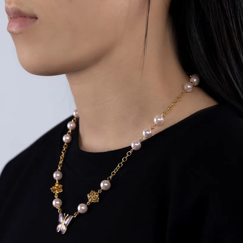 STUGAZI Copper Plated Shell Pearl Necklaces Unisex-3