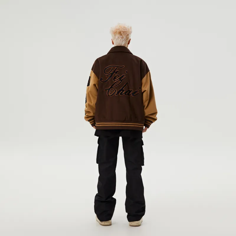 FEICHAI Baseball Jacket Unisex Coffee-2