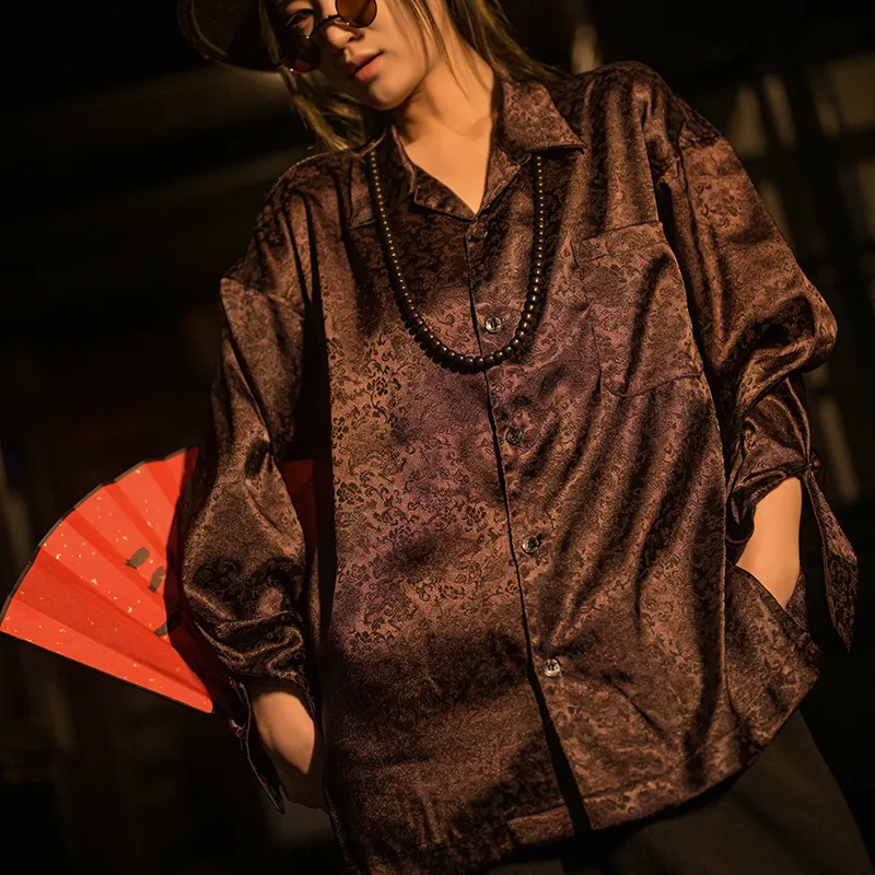 SANSHENGLIUBU Shirt Unisex Coffee-3
