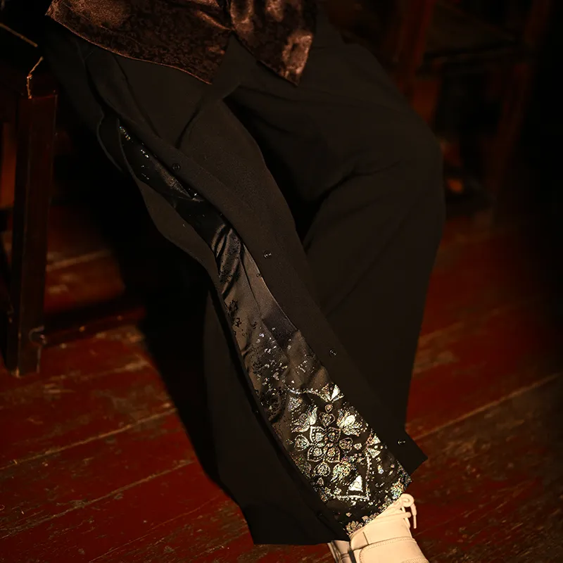 SANSHENGLIUBU Casual Pants Unisex Black-3