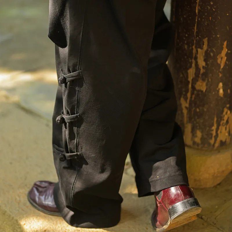 SANSHENGLIUBU Casual Pants Unisex Black-7