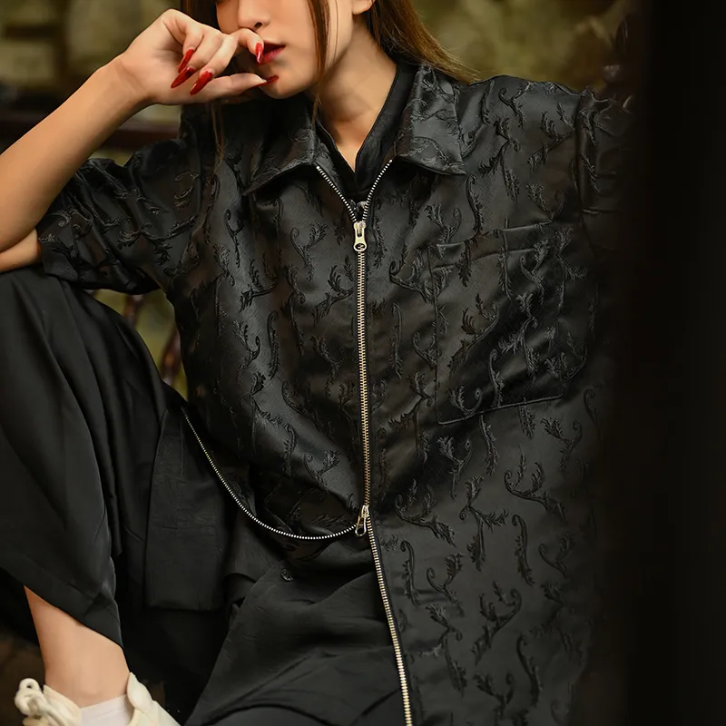 SANSHENGLIUBU Shirt Unisex Black-2